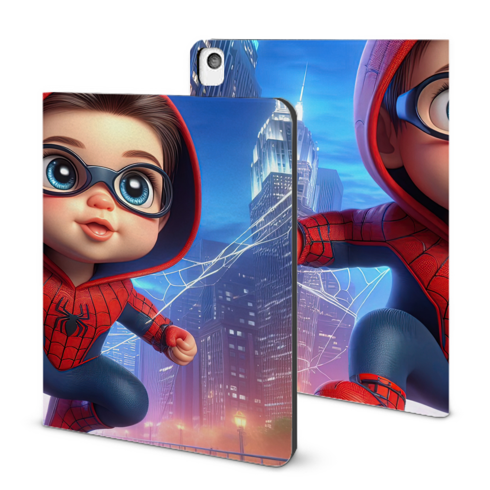 （画像用） Spider Man スパイダーマン IPadケース ペンホルダー付き ブックスタイルデザイン